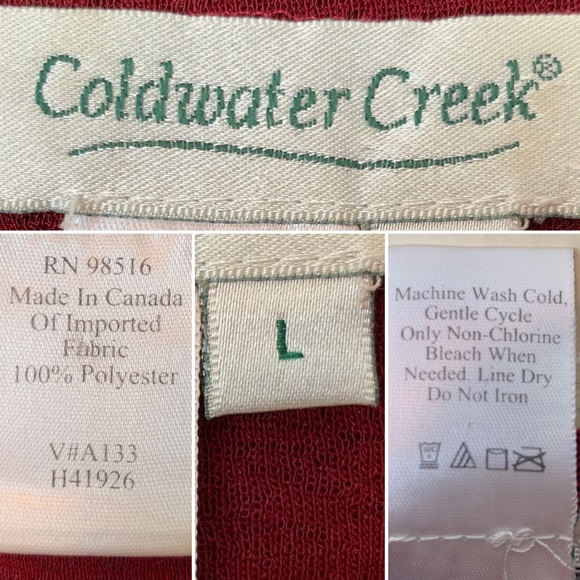 COLDWATER CREEK Pink Cabernet Floral Sheer L - Picture 4 of 4